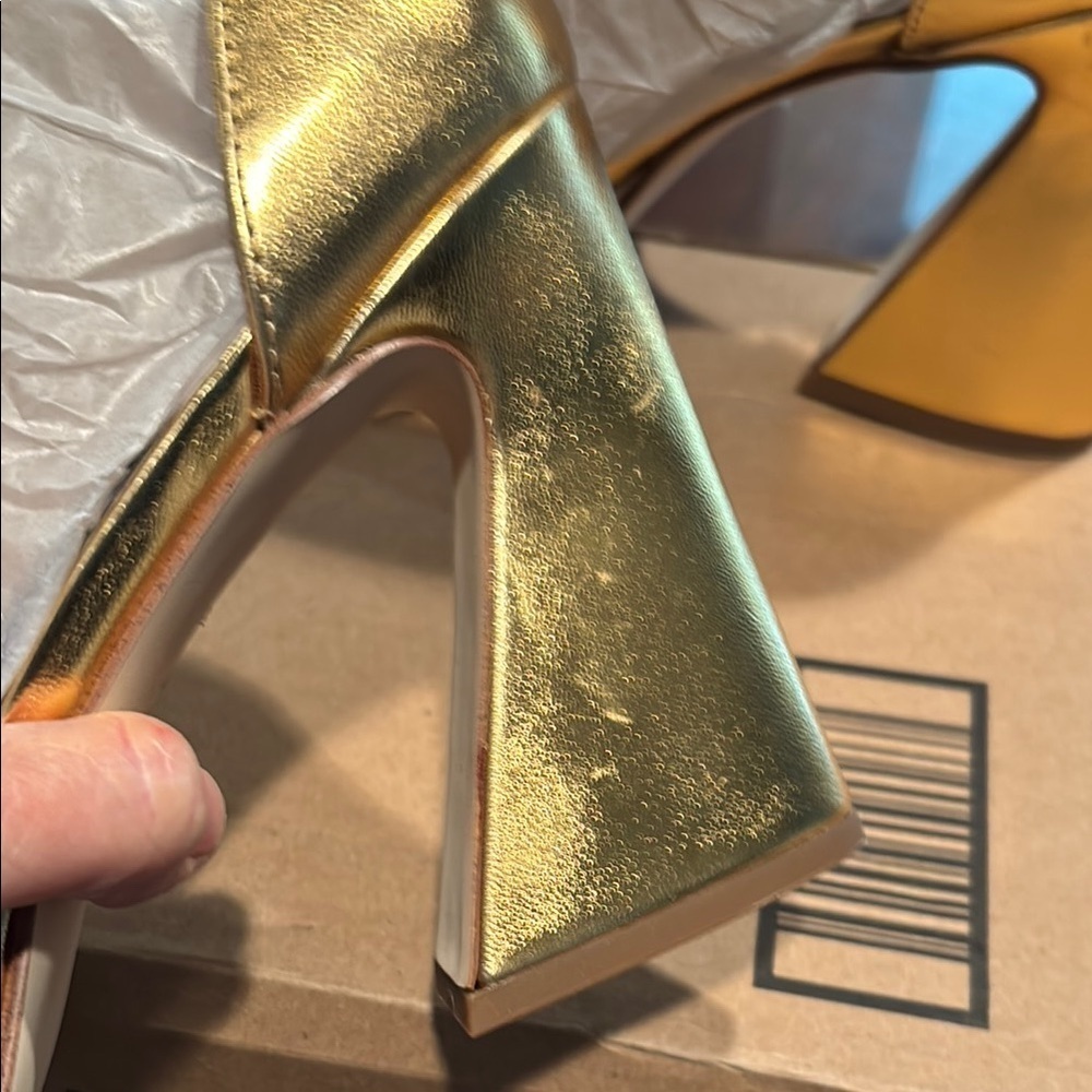 Circus by Sam Edelman Women's Gold Chunky platform Heels size 9.5 - Picture 9 of 13